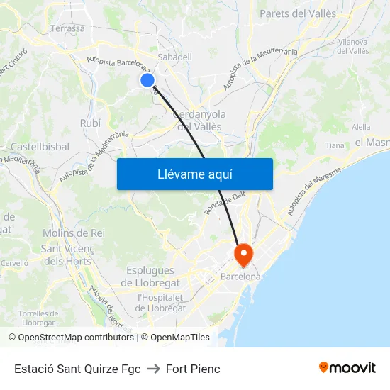 Estació Sant Quirze Fgc to Fort Pienc map