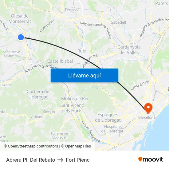 Abrera Pl. Del Rebato to Fort Pienc map