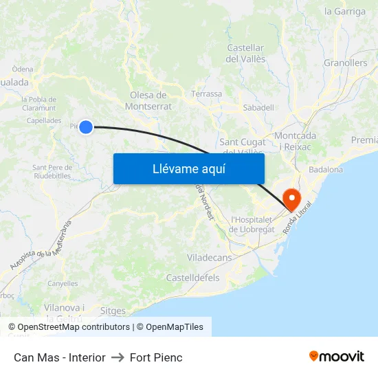 Can Mas - Interior to Fort Pienc map