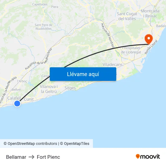 Bellamar to Fort Pienc map