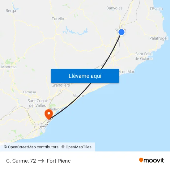 C. Carme, 72 to Fort Pienc map