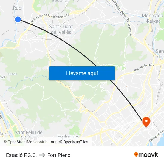 Estació F.G.C. to Fort Pienc map