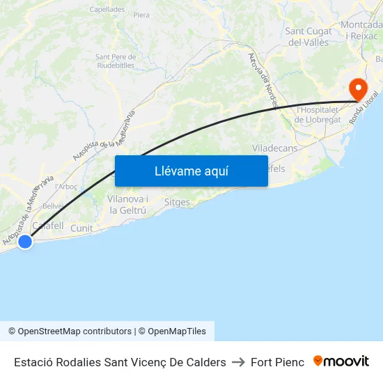Estació Rodalies Sant Vicenç De Calders to Fort Pienc map