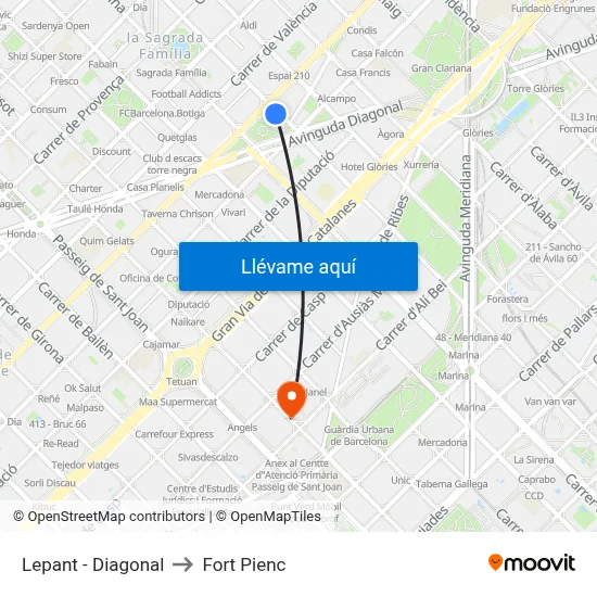 Lepant - Diagonal to Fort Pienc map