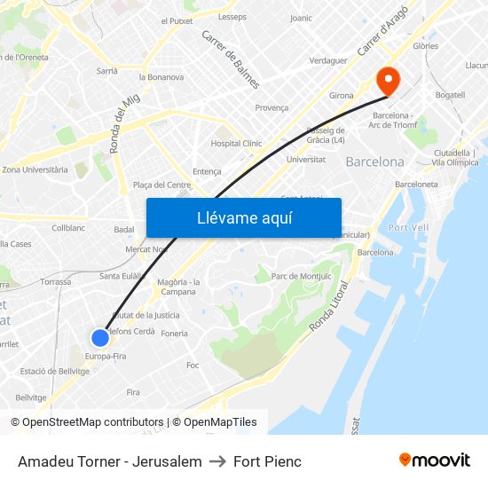 Amadeu Torner - Jerusalem to Fort Pienc map