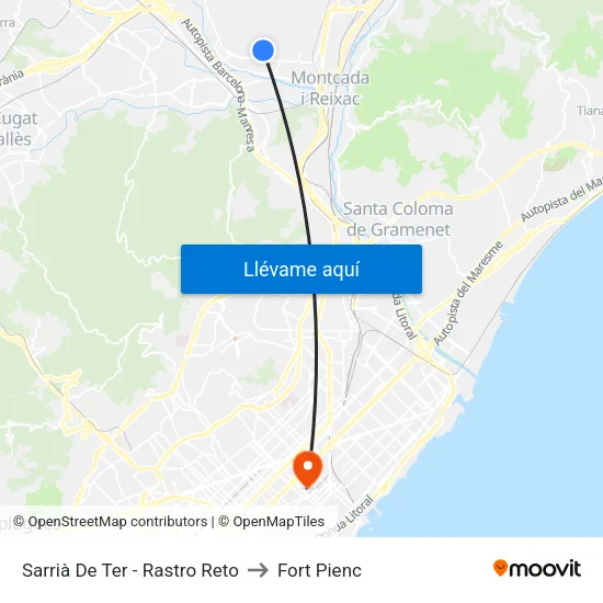 Sarrià De Ter - Centro Reto to Fort Pienc map