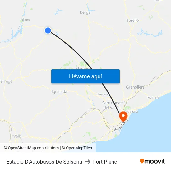 Estació D'Autobusos De Solsona to Fort Pienc map