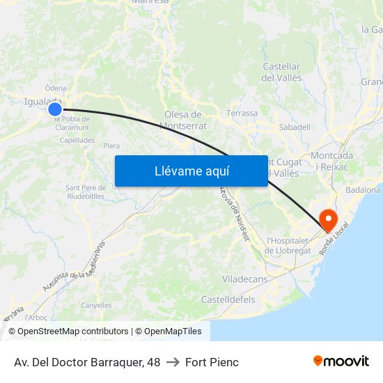 Av. Del Doctor Barraquer, 48 to Fort Pienc map