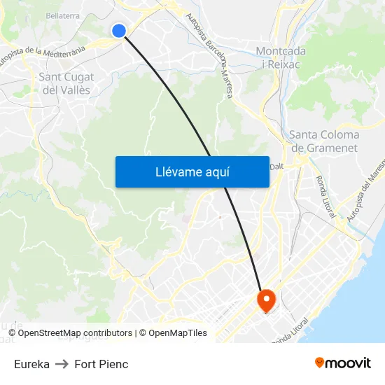 Eureka to Fort Pienc map