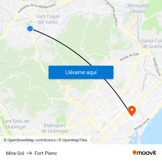Mira-Sol to Fort Pienc map