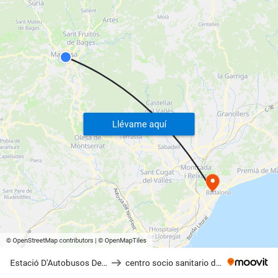 Estació D'Autobusos De Manresa to centro socio sanitario del carmen map