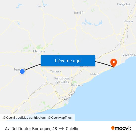 Av. Del Doctor Barraquer, 48 to Calella map