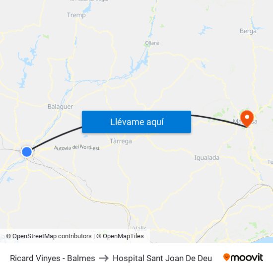 Ricard Vinyes - Balmes to Hospital Sant Joan De Deu map
