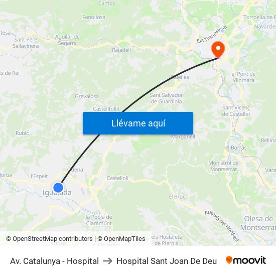 Av. Catalunya - Hospital to Hospital Sant Joan De Deu map