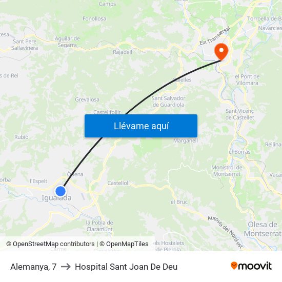 Alemanya, 7 to Hospital Sant Joan De Deu map