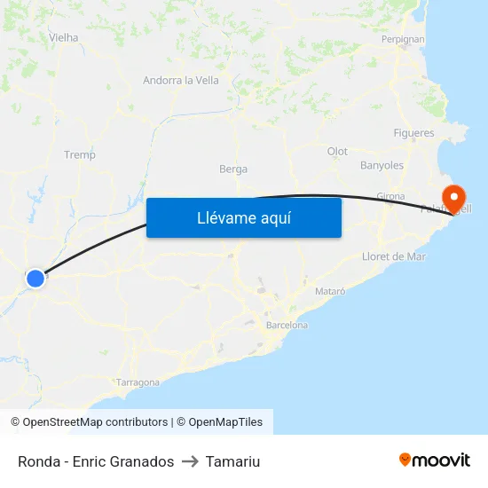 Ronda - Enric Granados to Tamariu map