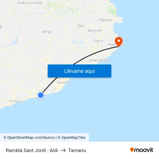 Rambla Sant Jordi - Aldi to Tamariu map