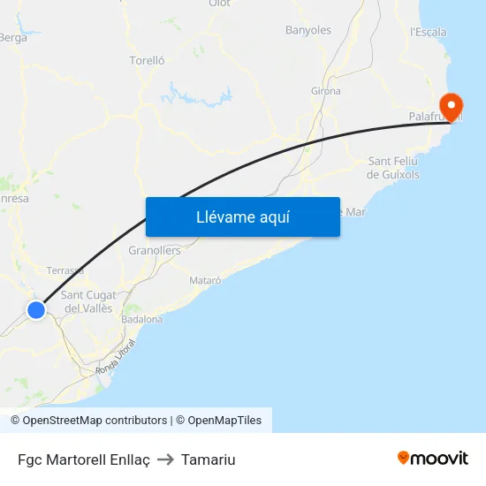 Fgc Martorell Enllaç to Tamariu map