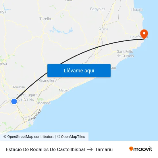 Estació Rodalies De Castellbisbal to Tamariu map