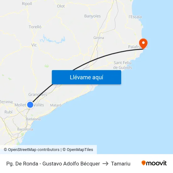 Pg. De Ronda - Gustavo Adolfo Bécquer to Tamariu map