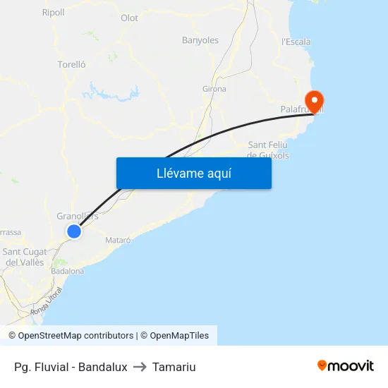Pg. Fluvial - Bandalux to Tamariu map