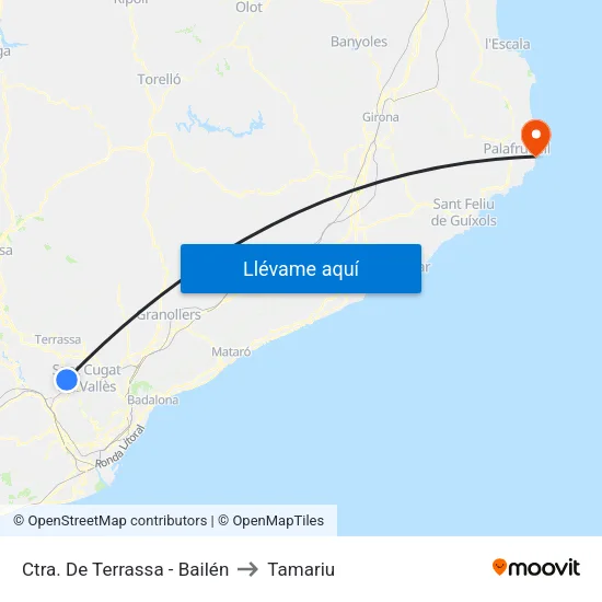 Ctra. De Terrassa - Bailén to Tamariu map