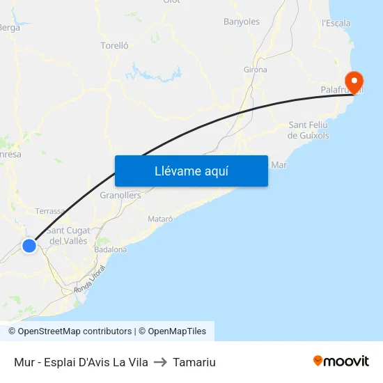 Mur - Torrent Rosanes to Tamariu map