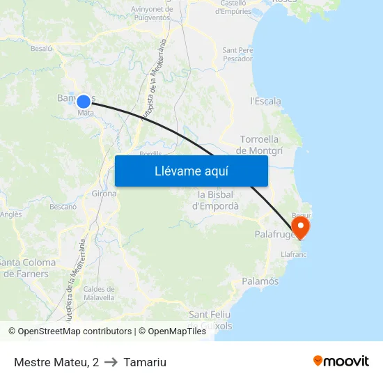 Mestre Mateu, 2 to Tamariu map