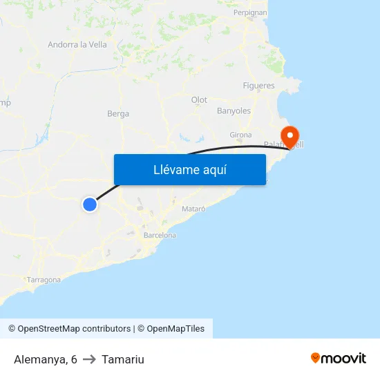 Alemanya, 6 to Tamariu map