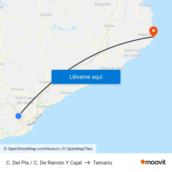 C. Del Pla / C. De Ramón Y Cajal to Tamariu map