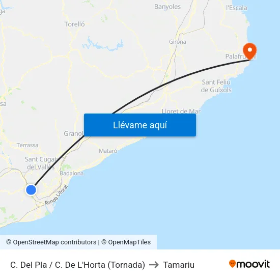 C. Del Pla / C. De L'Horta (Tornada) to Tamariu map