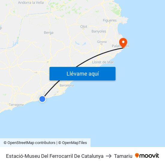 Estació-Museu Del Ferrocarril De Catalunya to Tamariu map