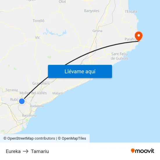 Eureka to Tamariu map