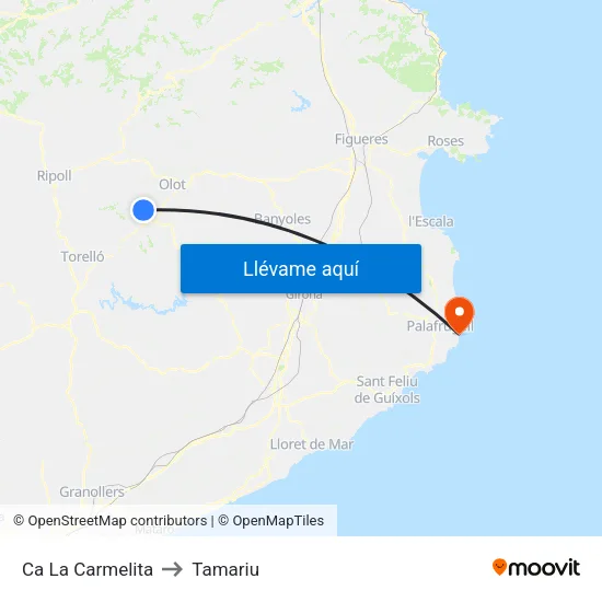 Ca La Carmelita to Tamariu map