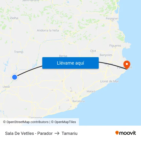 Sala De Vetlles - Parador to Tamariu map