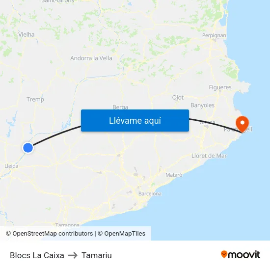 Blocs La Caixa to Tamariu map