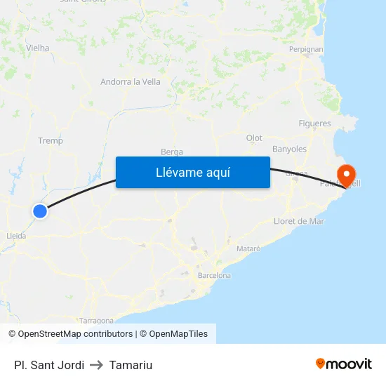 Pl. Sant Jordi to Tamariu map