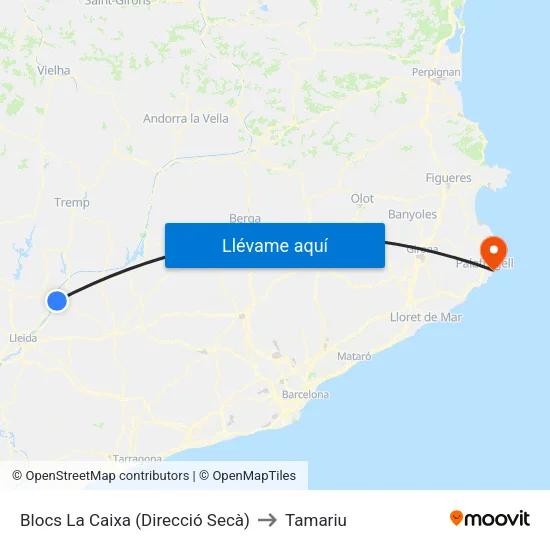 Blocs La Caixa (Direcció Secà) to Tamariu map