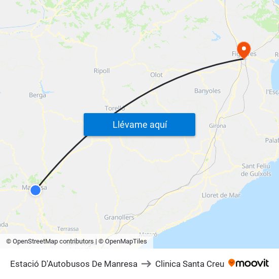 Estació D'Autobusos De Manresa to Clinica Santa Creu map
