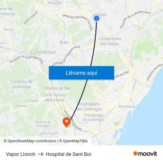 Vapor Llonch to Hospital de Sant Boi map