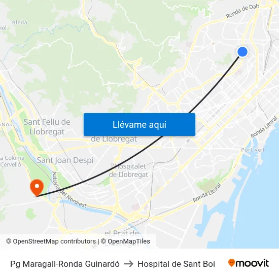 Pg Maragall-Ronda Guinardó to Hospital de Sant Boi map