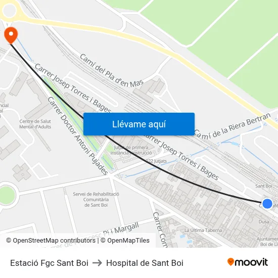 Estació Fgc Sant Boi to Hospital de Sant Boi map