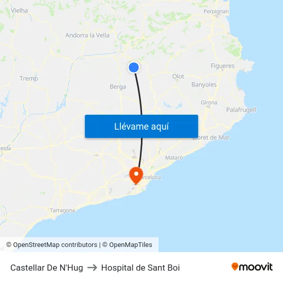 Castellar De N'Hug to Hospital de Sant Boi map