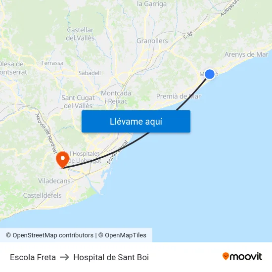 Escola Freta to Hospital de Sant Boi map