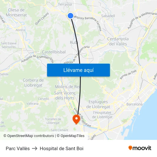 Parc Vallès to Hospital de Sant Boi map