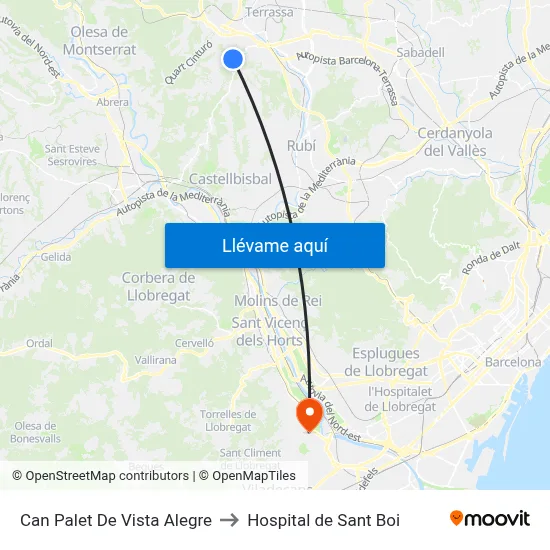 Can Palet De Vista Alegre to Hospital de Sant Boi map