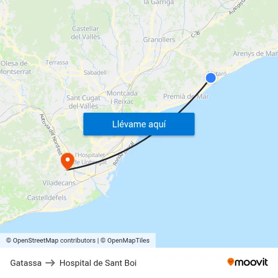 Gatassa to Hospital de Sant Boi map