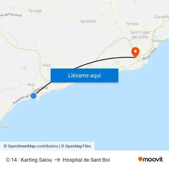 C-14 - Karting Salou to Hospital de Sant Boi map