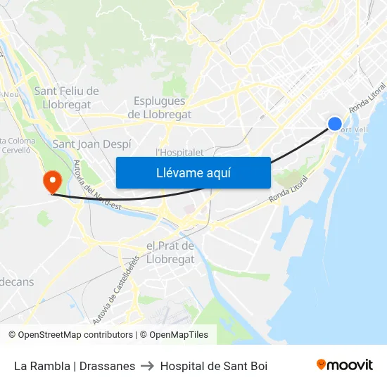 La Rambla | Drassanes to Hospital de Sant Boi map