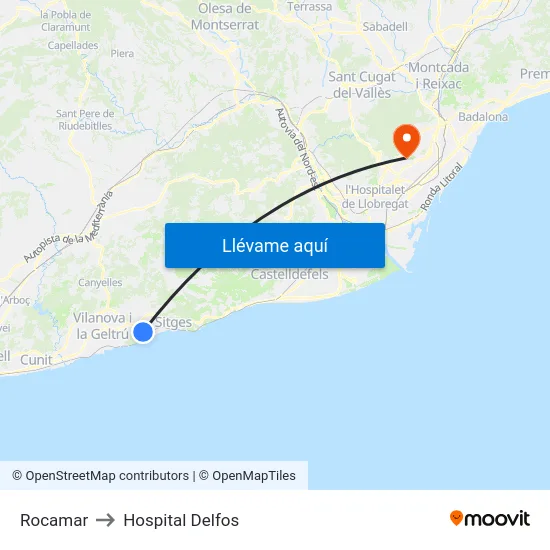 Rocamar to Hospital Delfos map